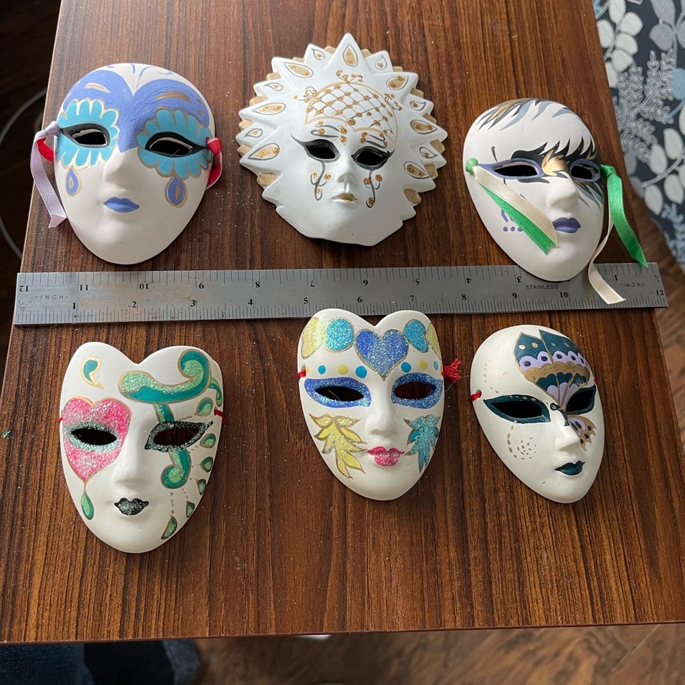 Decorative Mask Set with Colorful Accents